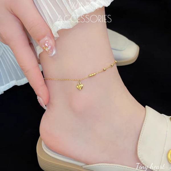  Lắc chân titan Tiny heart 
