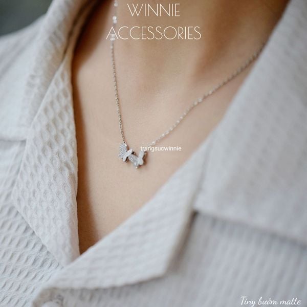  Dây chuyền titan Tiny bướm matte B 