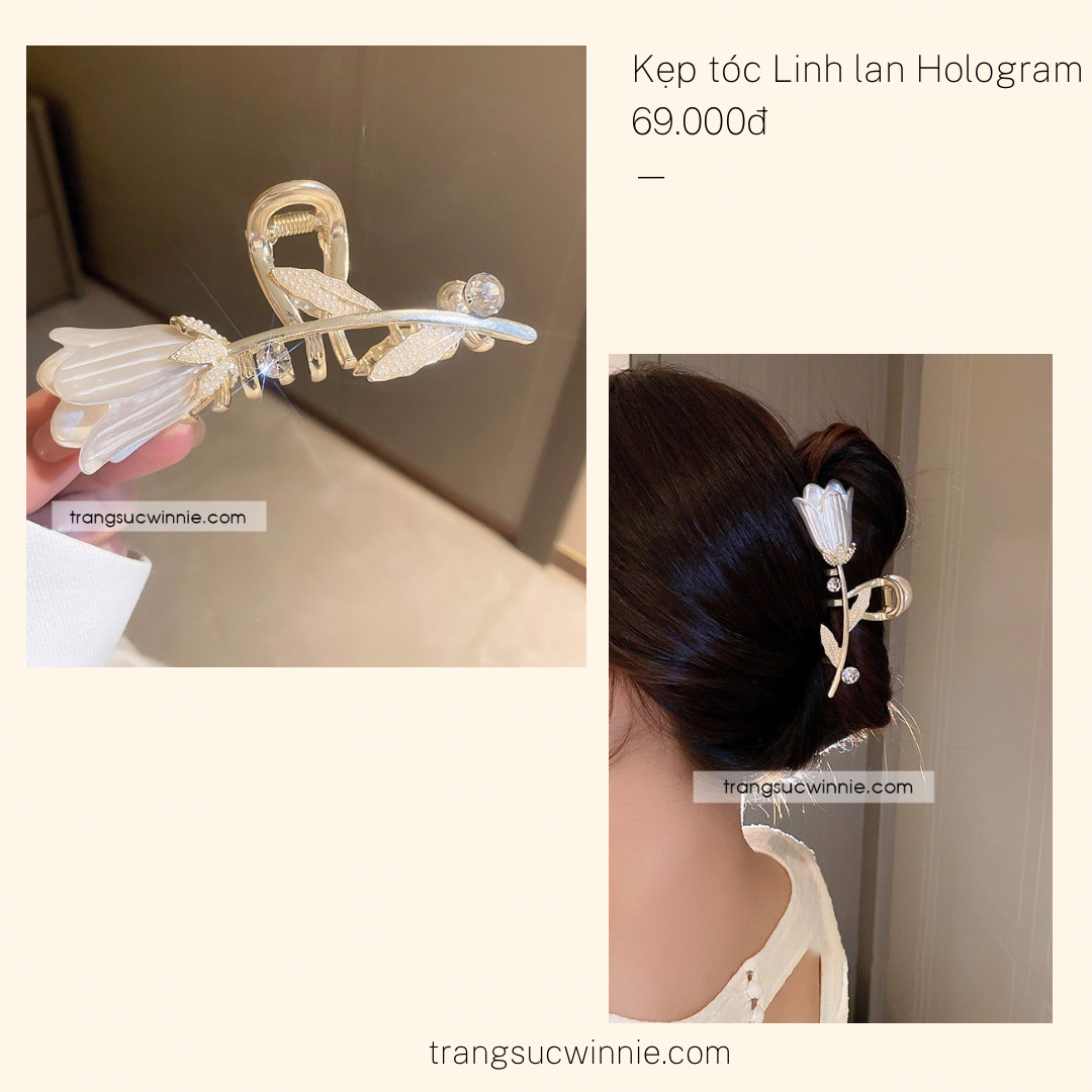  Kẹp tóc Linh lan Hologram 