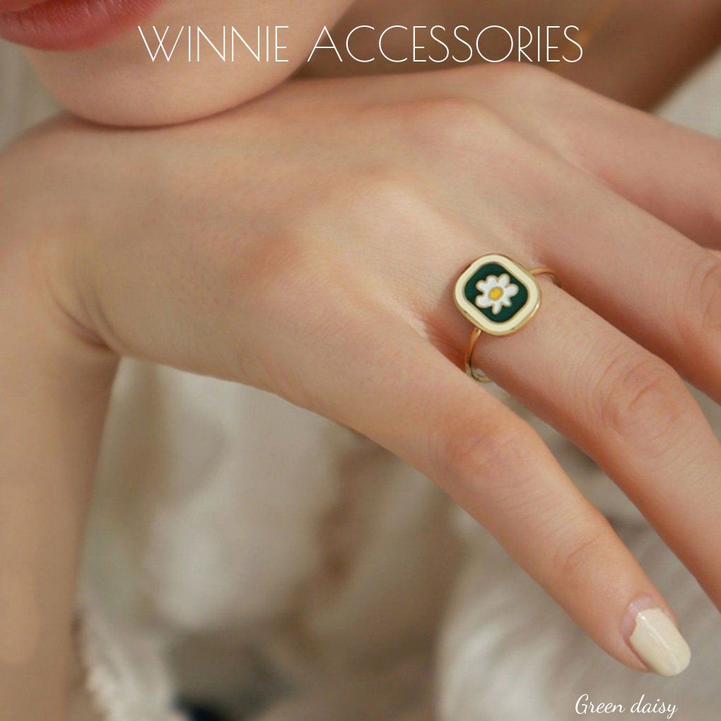  Nhẫn titan Green Daisy 