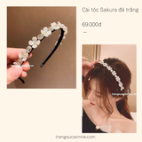  Cài tóc Sakura đá trắng 