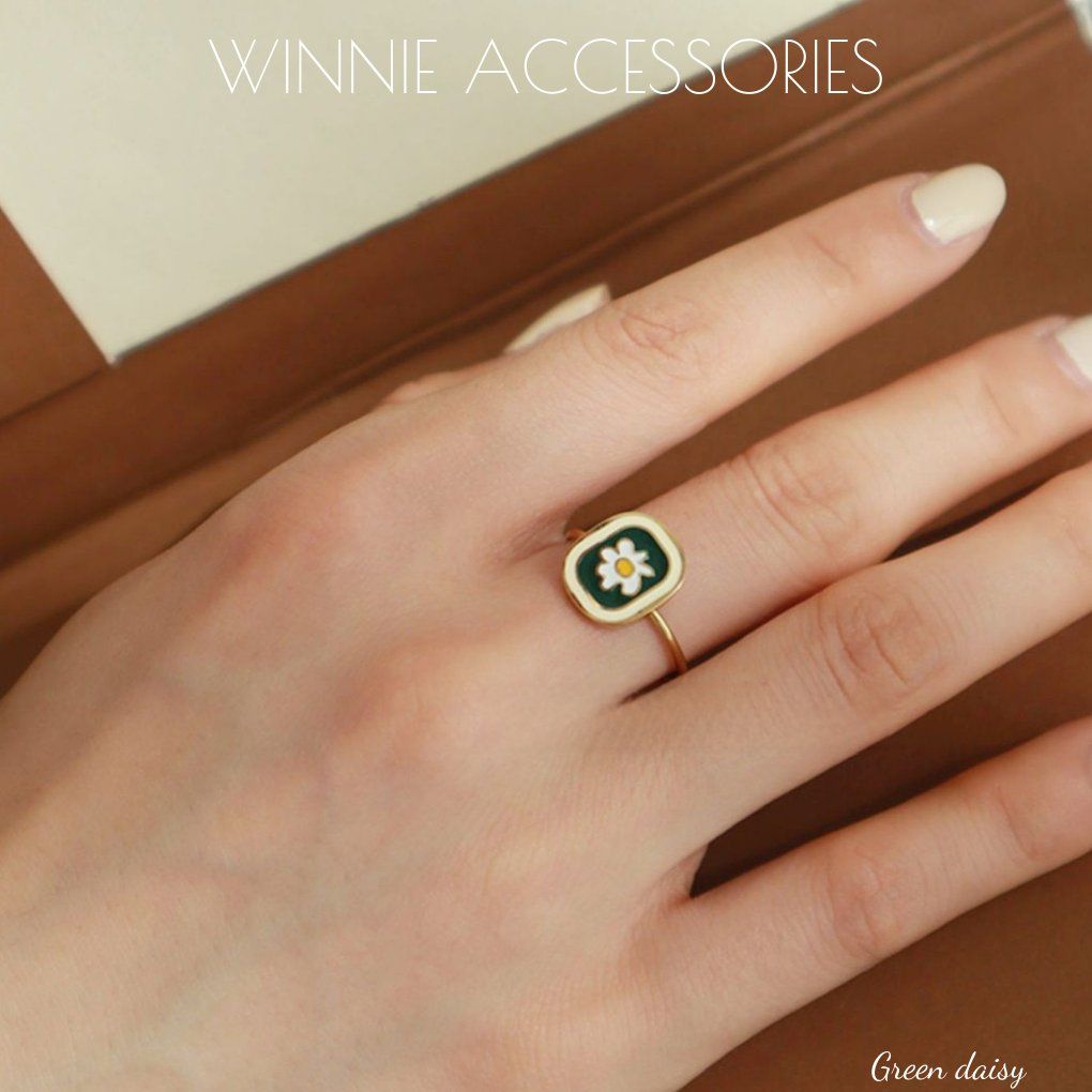  Nhẫn titan Green Daisy 