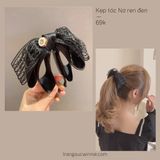  Kẹp tóc Nơ ren - đen 