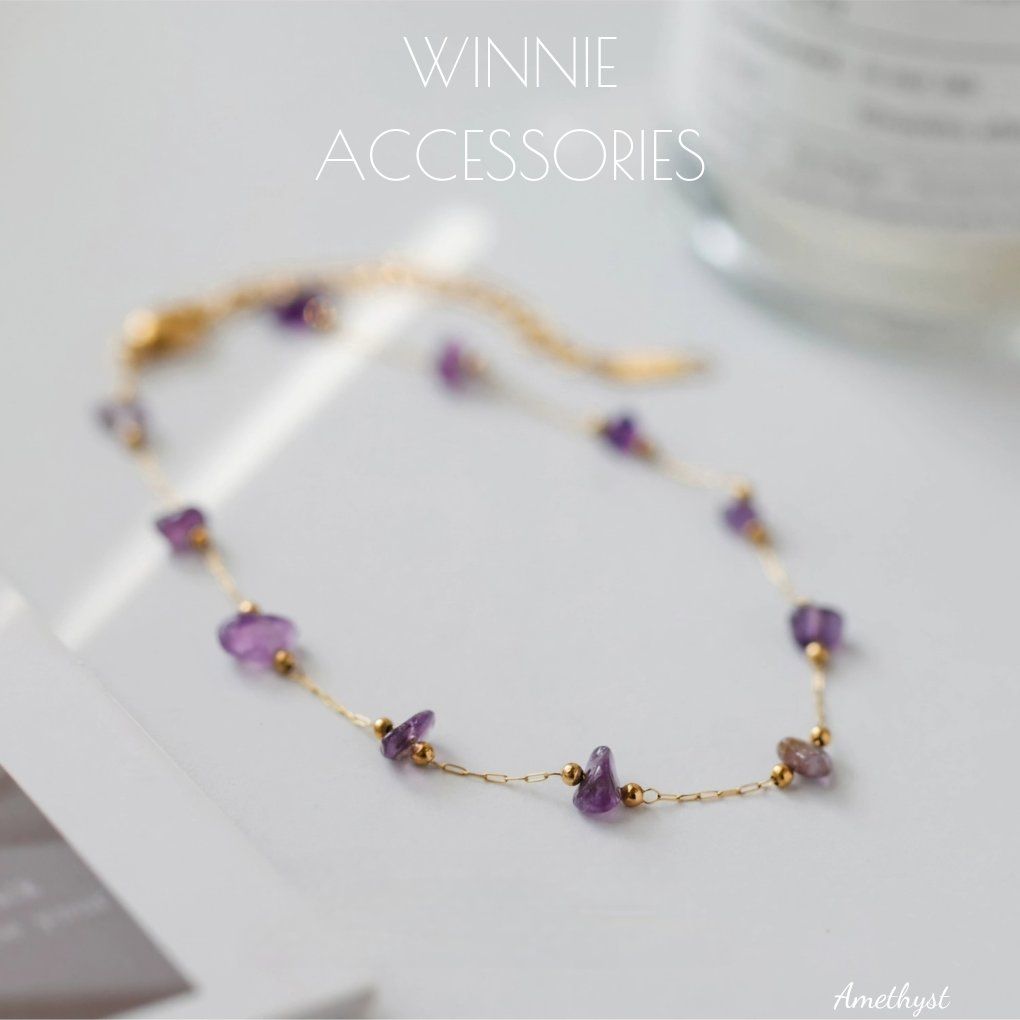  Lắc chân titan Amethyst 