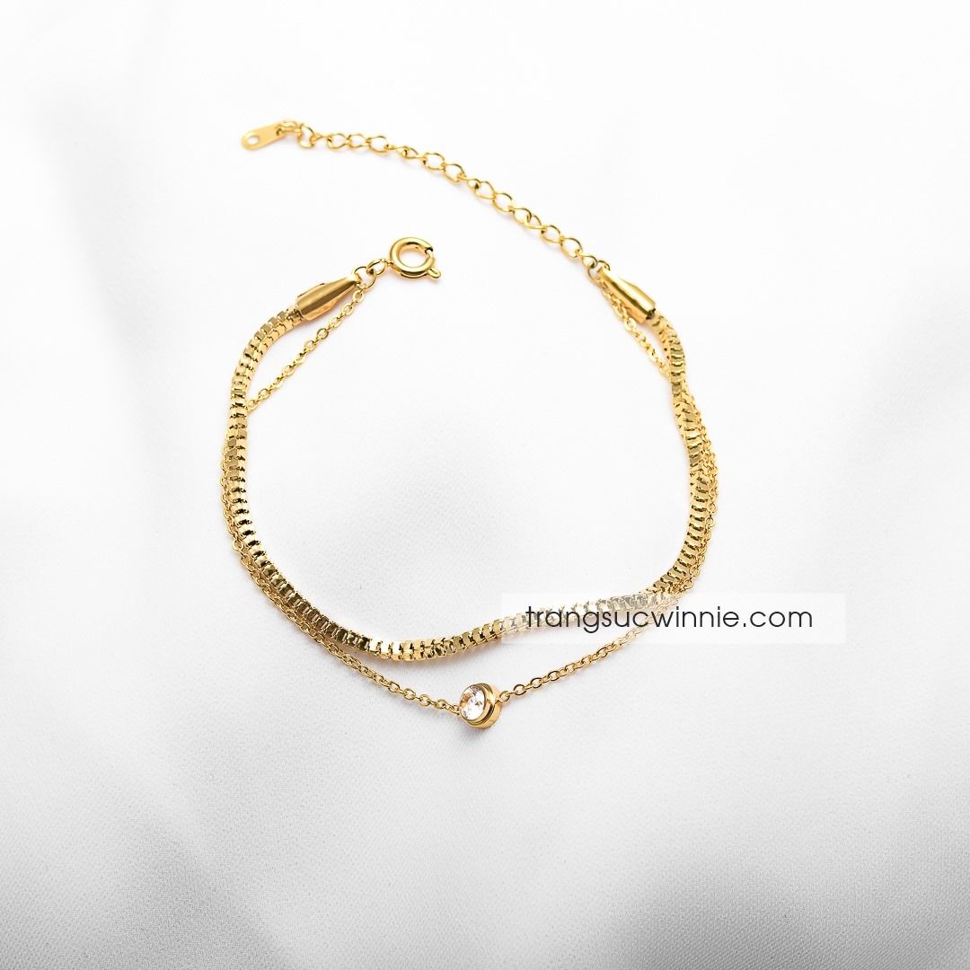  Lắc tay titan hạt đậu twins 