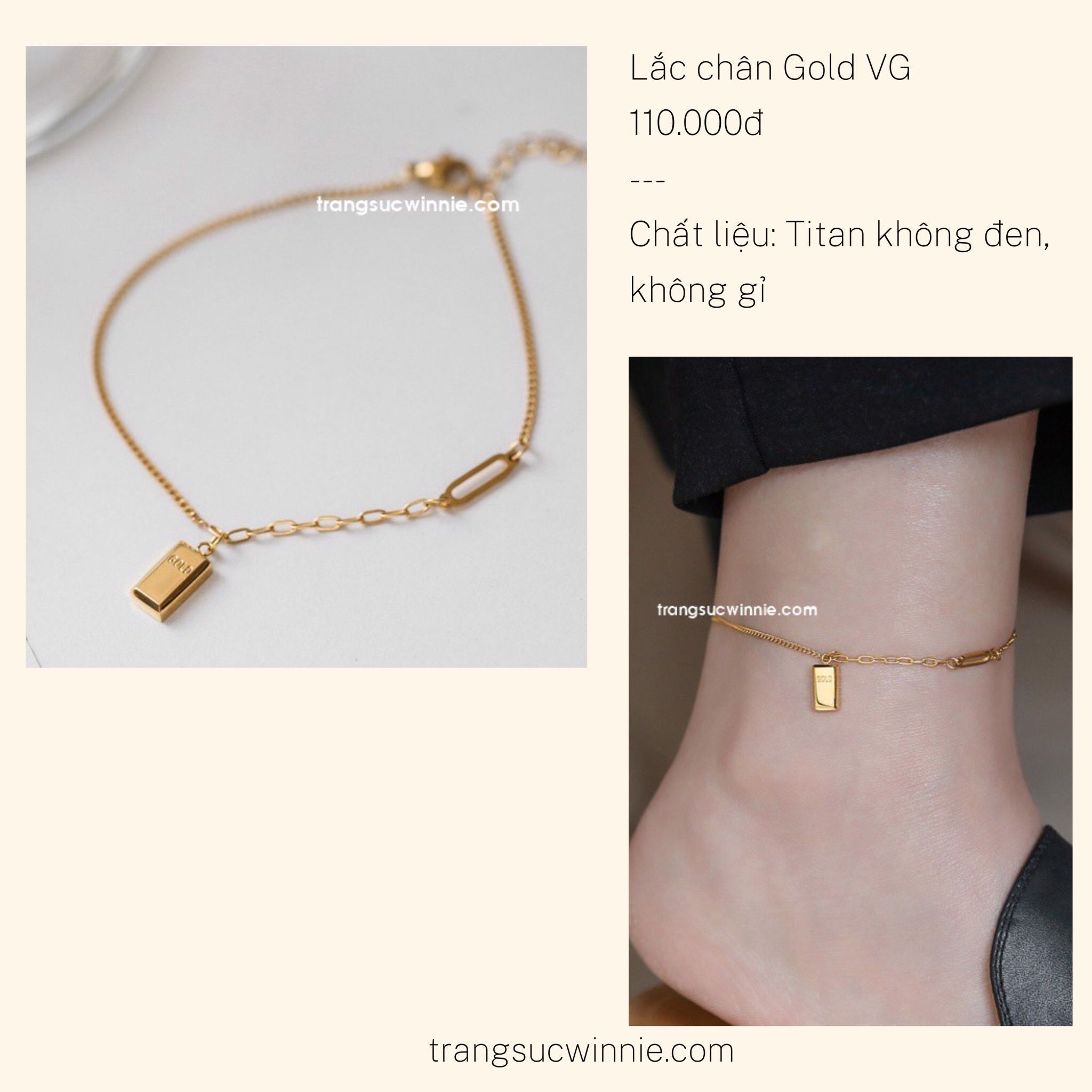  Lắc chân titan Gold 