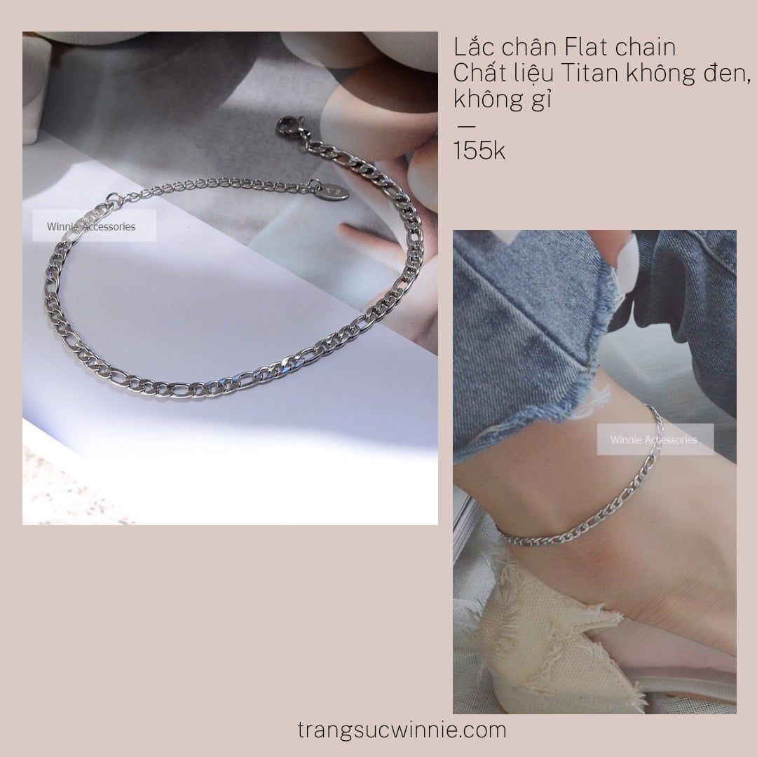  Lắc chân titan flat chain B 