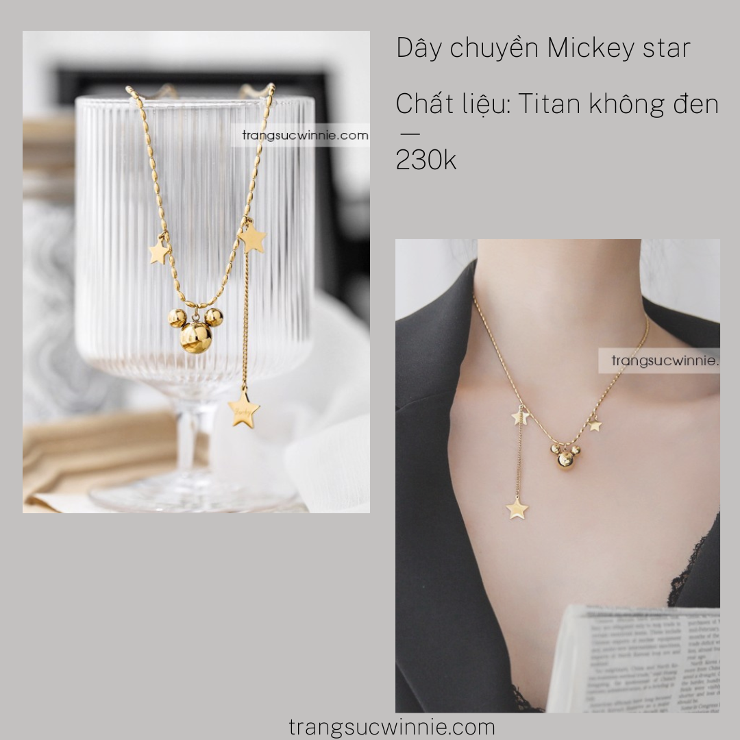  Dây chuyền titan Mickey star 