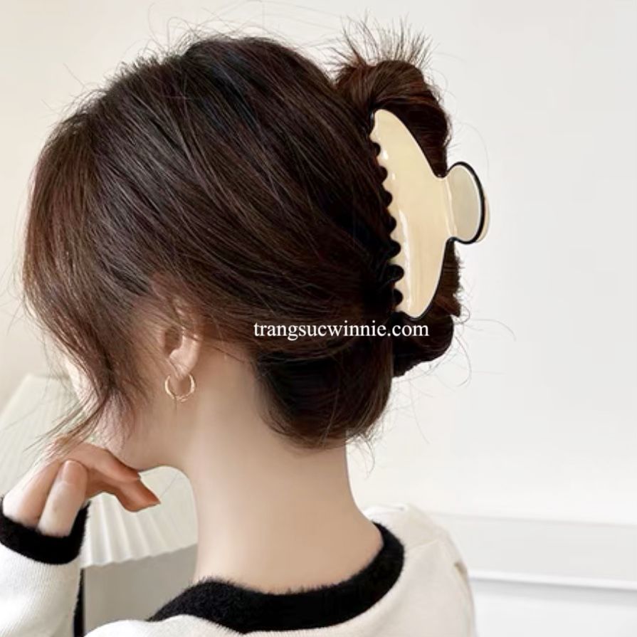  Kẹp tóc France viền - be 