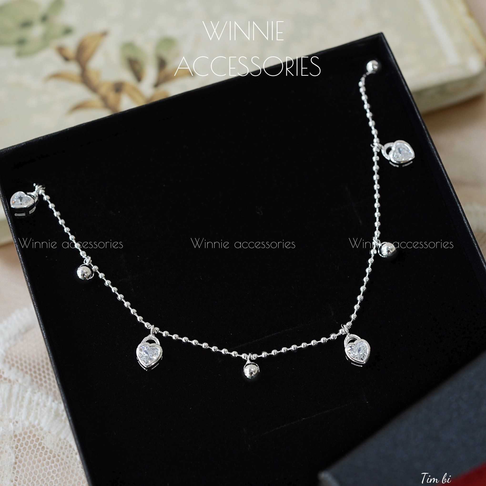  Lắc tay Bạc S925 Tim bi 