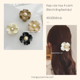  Kẹp nửa Hoa 4 cánh đen 