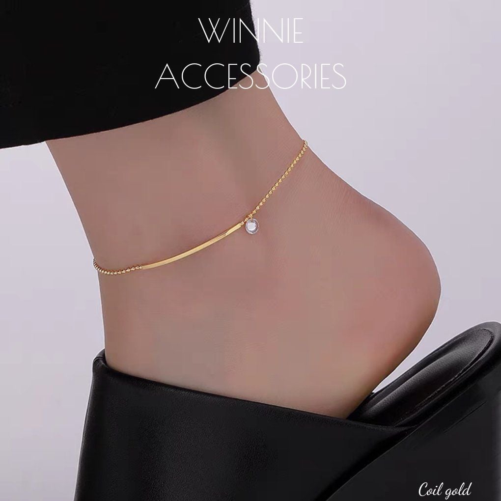  Lắc chân titan Coil gold 