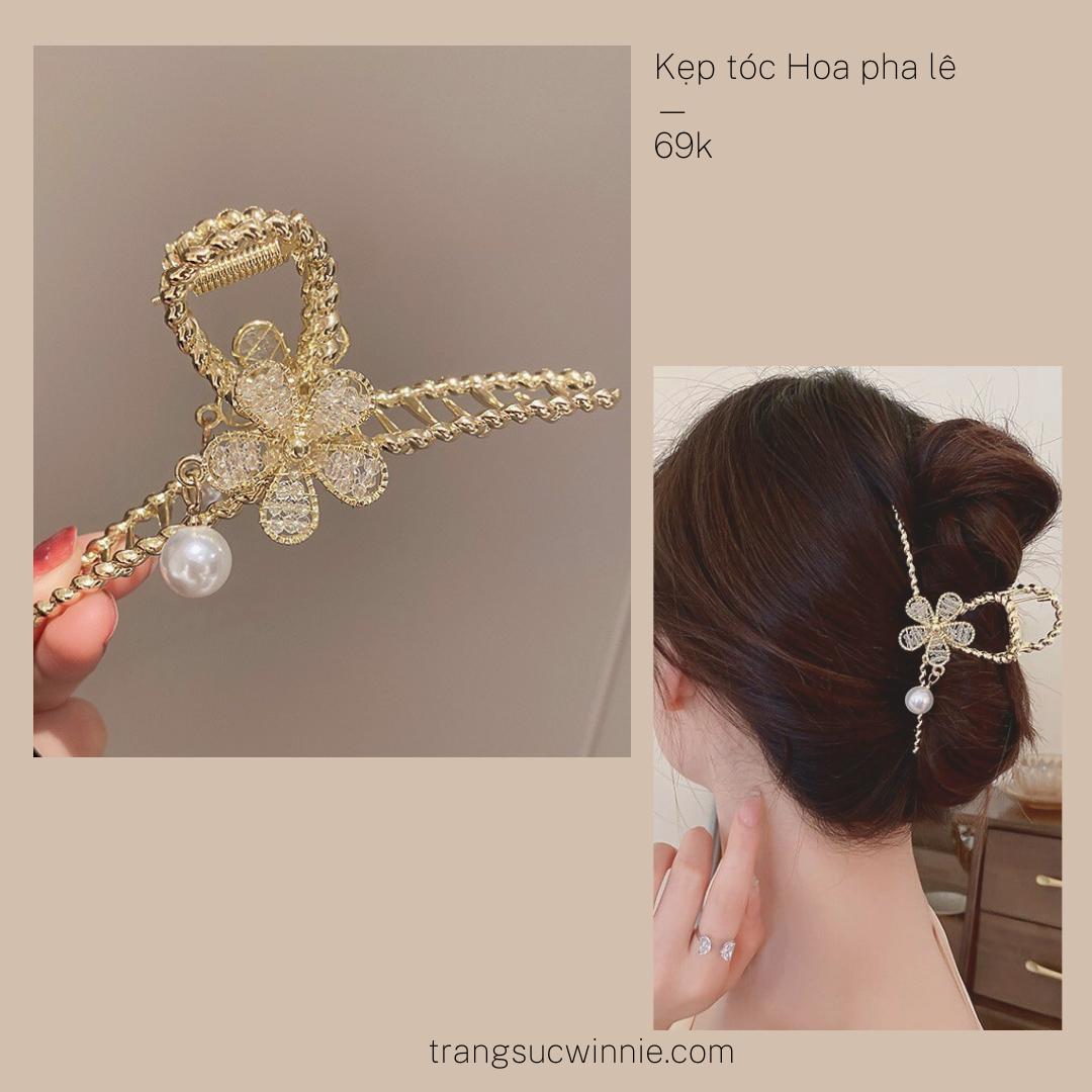  Kẹp tóc Hoa pha lê 
