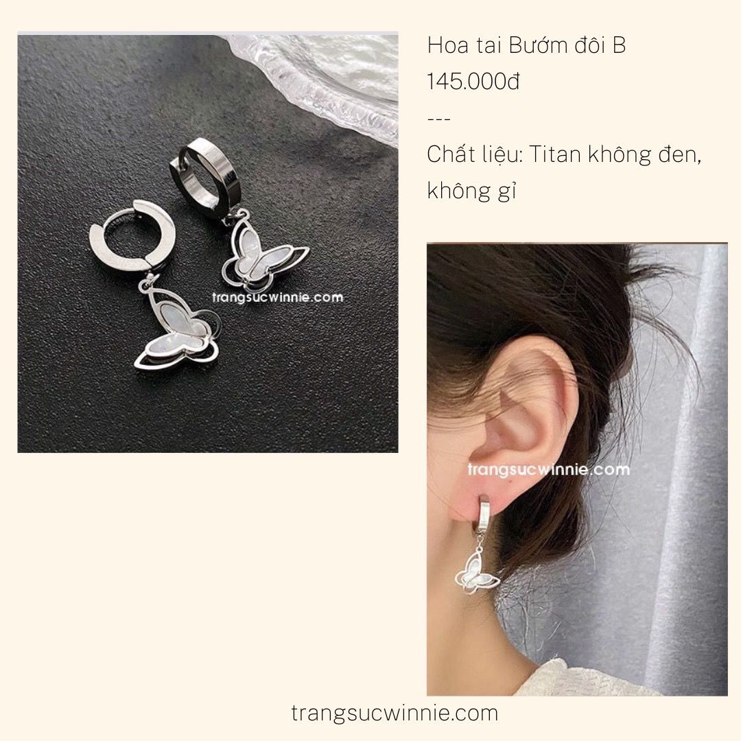  Hoa tai titan Bướm đôi B 