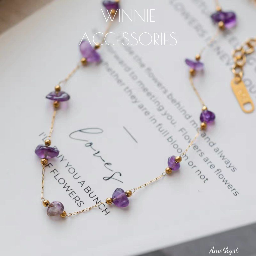  Lắc chân titan Amethyst 