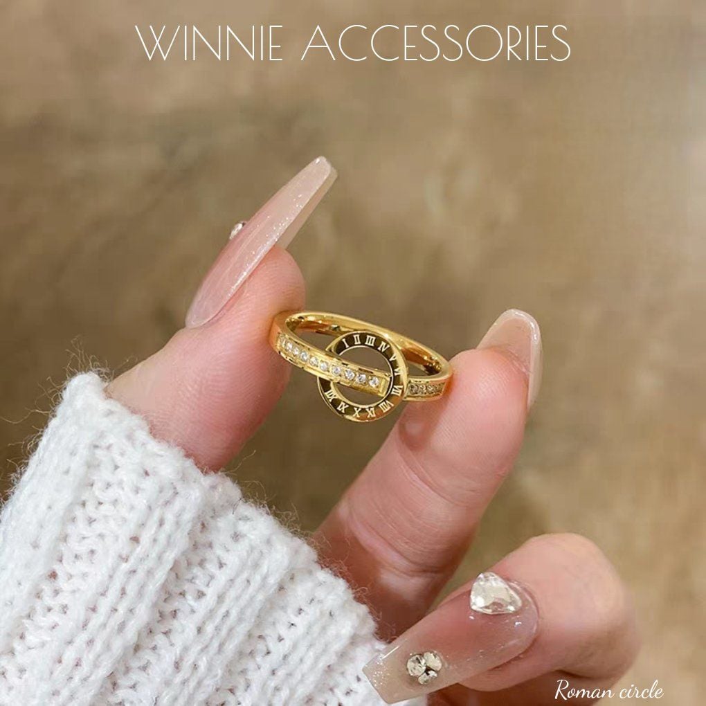  Nhẫn titan Roman circle 