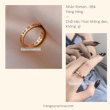  Nhẫn titan roman vàng 