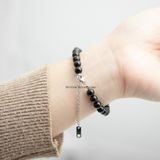  Lắc tay mã não đen bóng 