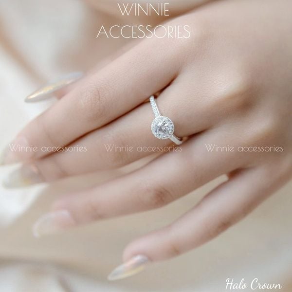  Nhẫn Bạc S925 Halo Crown 