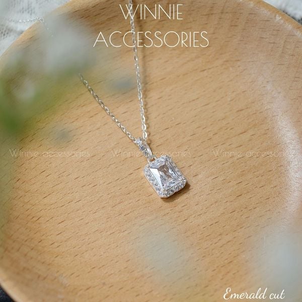  Dây chuyền bạc S925 Emerald Cut 