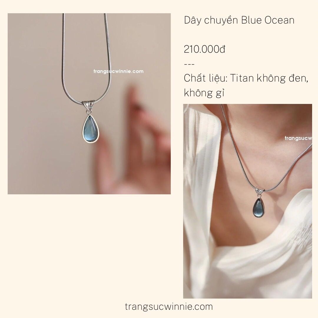  Dây chuyền titan Blue Ocean 