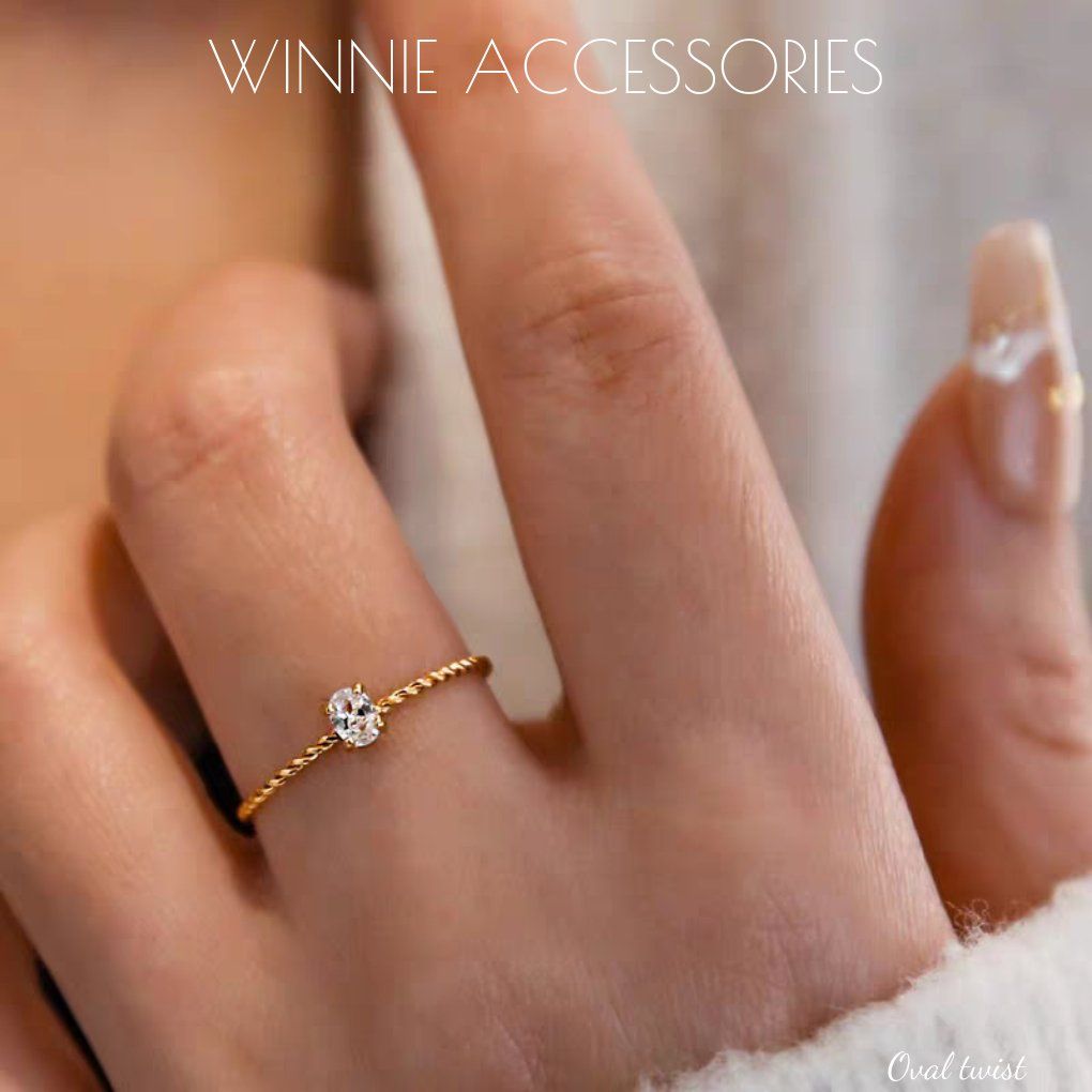  Nhẫn titan Oval twist 