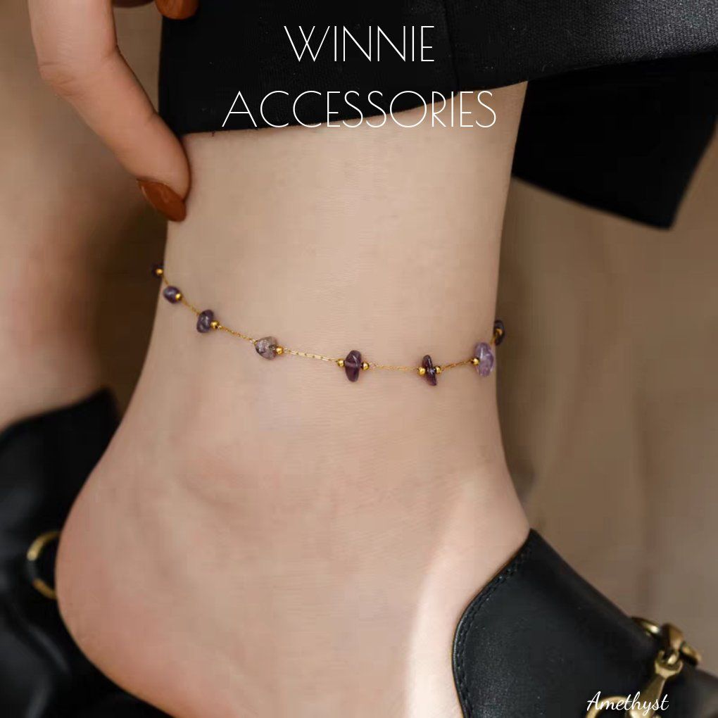  Lắc chân titan Amethyst 