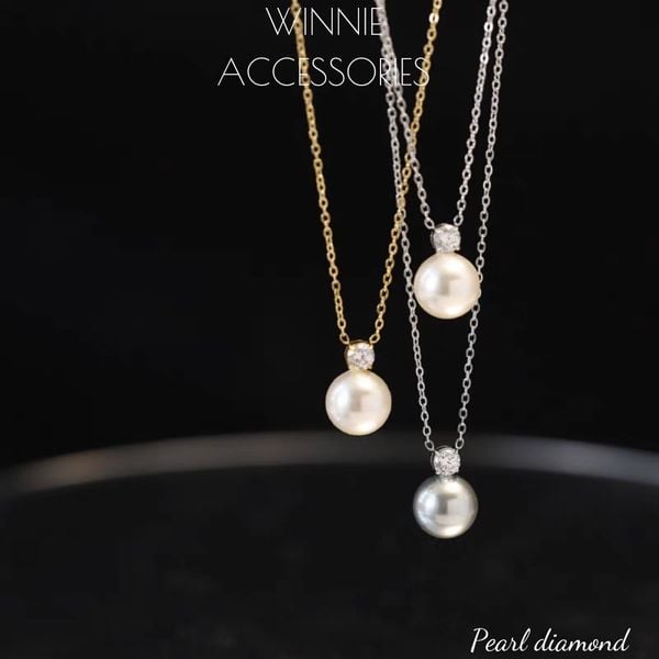  Dây chuyền Titan Diamond pearl 