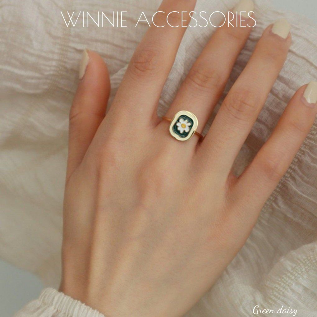  Nhẫn titan Green Daisy 