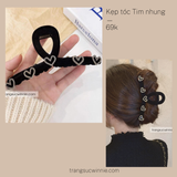  Kẹp tóc tim nhung 