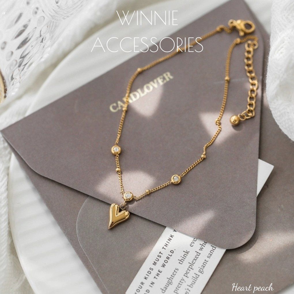  Lắc chân titan Heart peach VG 