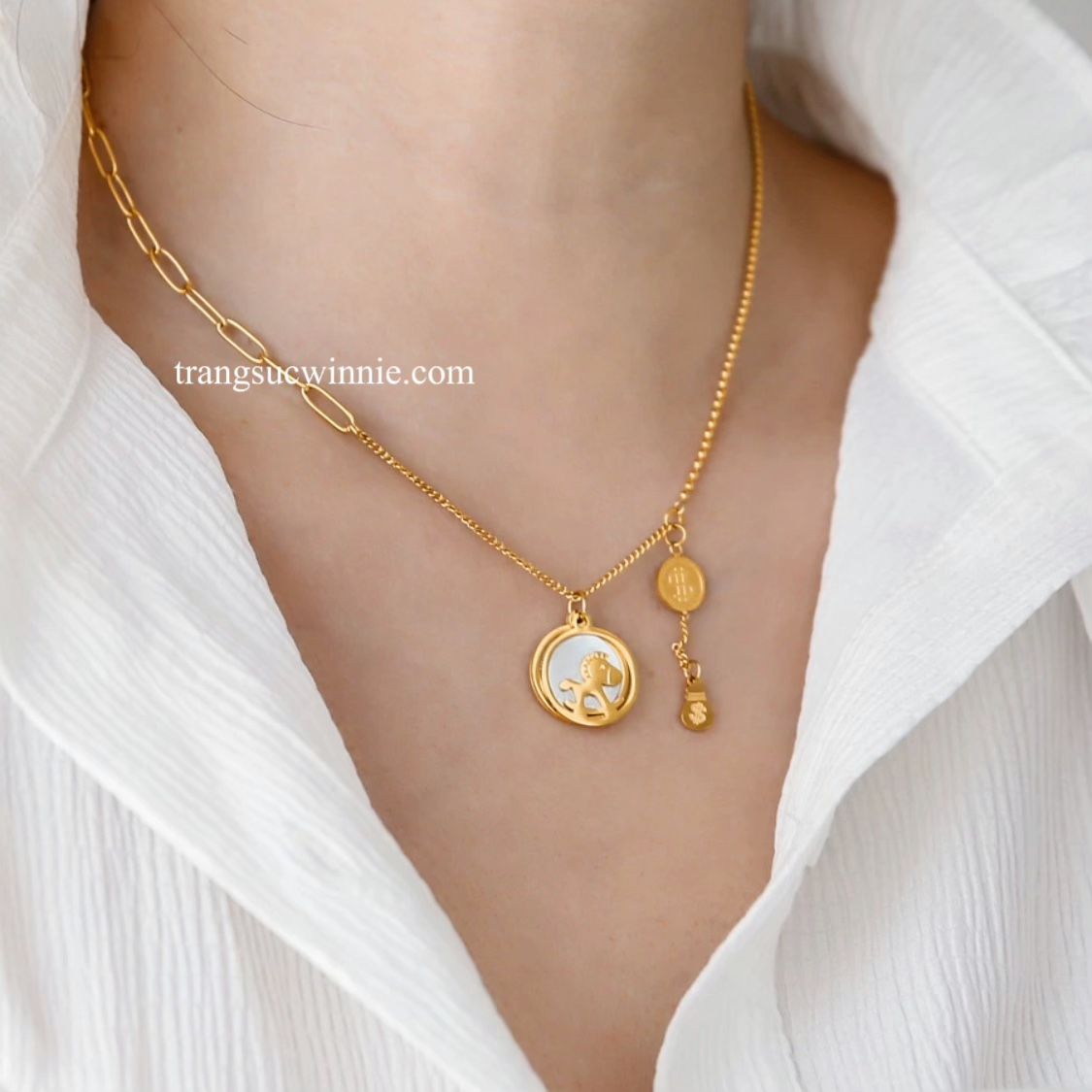  Dây chuyền titan Shell Pony 