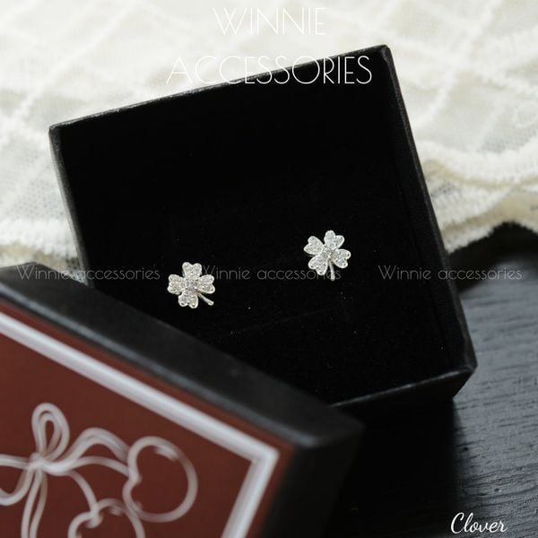  Hoa tai Bạc S925 Clover 