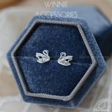  Hoa tai Bạc S925 Blue Swan 