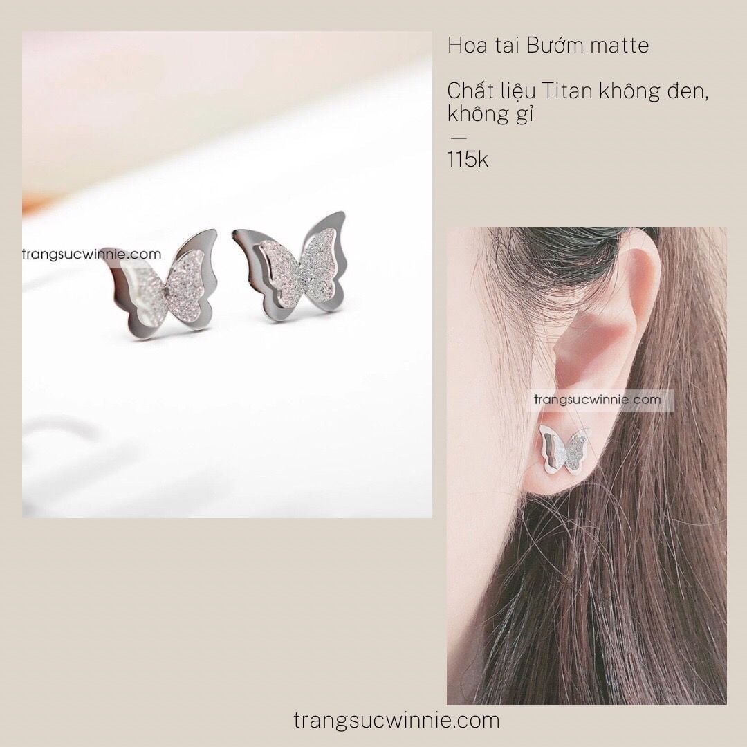  Hoa tai titan Bướm matte B 