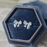  Hoa tai Bạc S925 Diamond Bow 