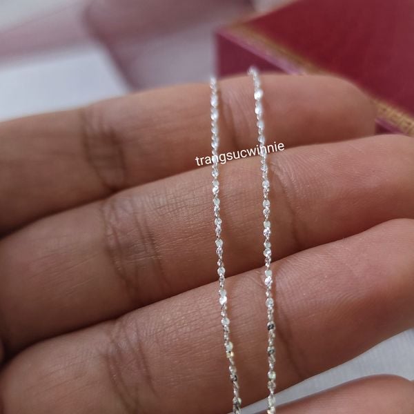  Dây chuyền Bạc S925 Xoắn Lá nhỏ 
