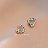  Hoa tai titan Color heart Xanh nhạt 