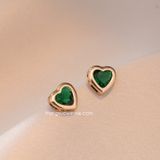  Hoa tai titan Color heart Xanh lá 