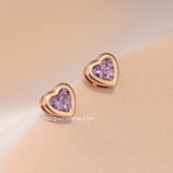  Hoa tai titan Color heart Tím 