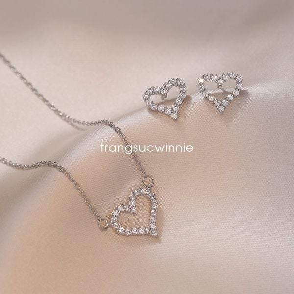  Dây chuyền titan Bling heart 