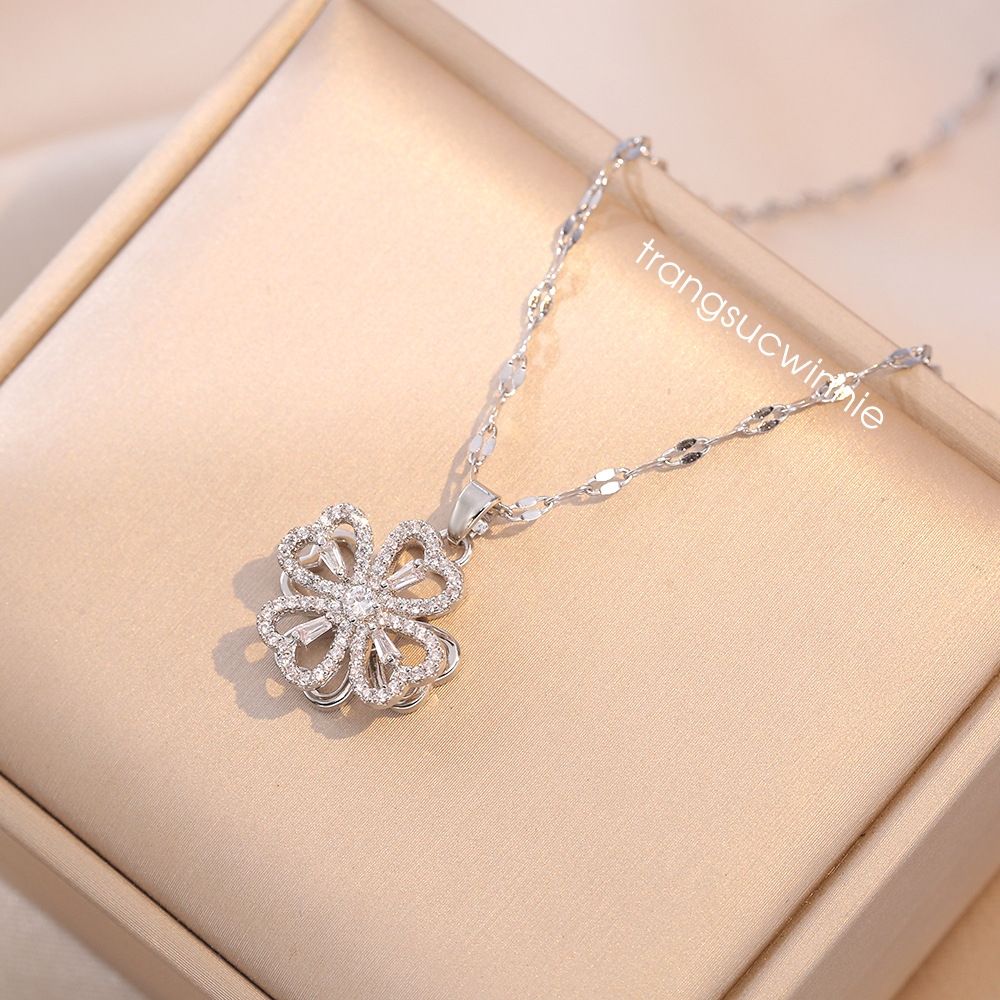  Dây chuyền titan Clover rỗng 