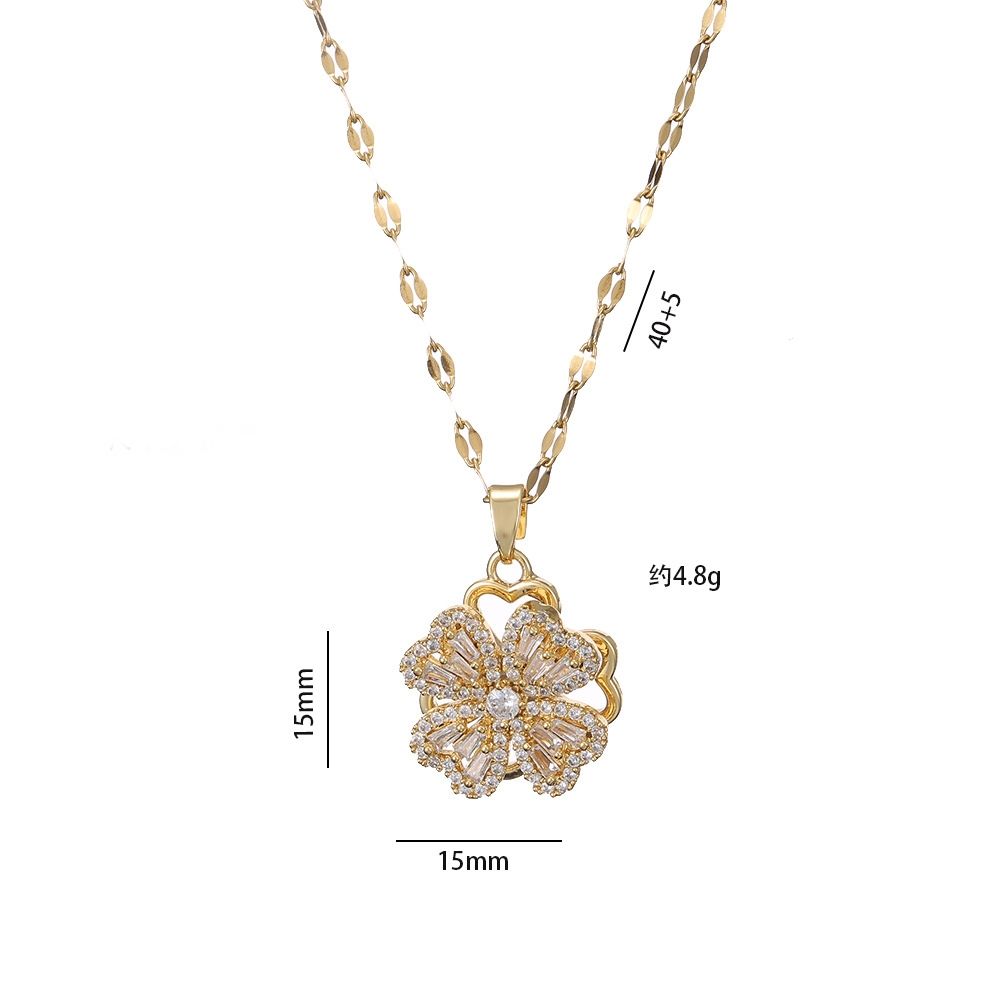  Dây chuyền titan Clover đá VG 