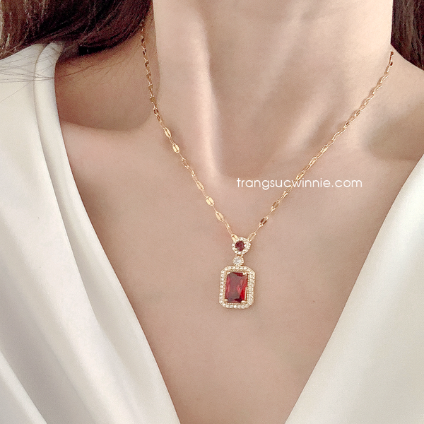  Dây chuyền titan Ruby 