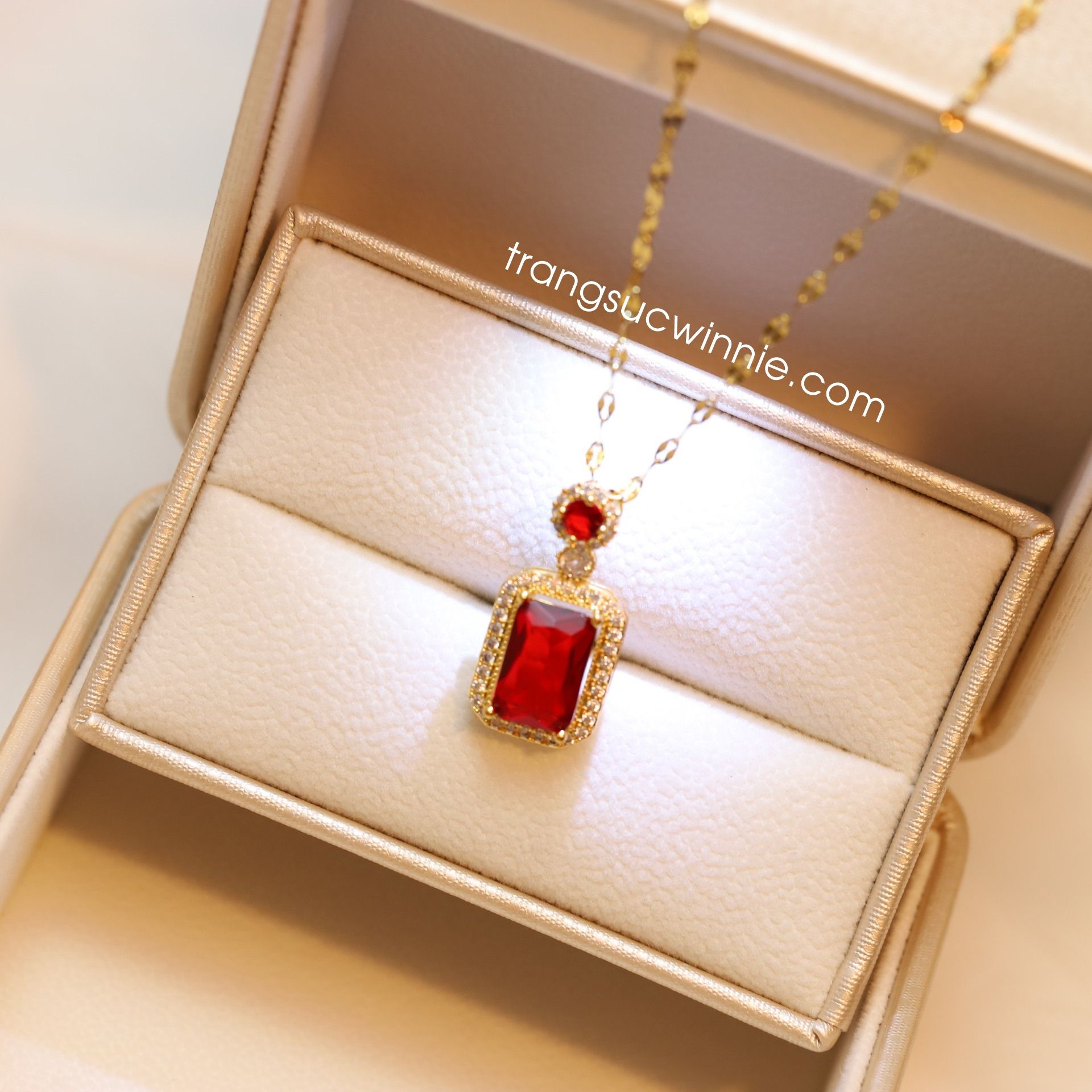  Dây chuyền titan Ruby 