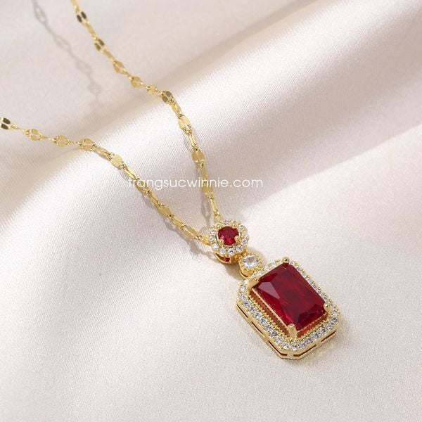  Dây chuyền titan Ruby 