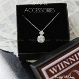  Dây chuyền Bạc S925 Vuông nhỏ hoa 