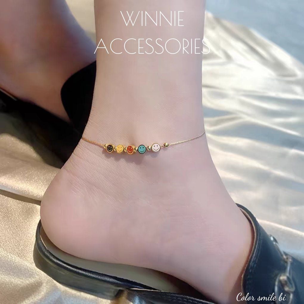  Lắc chân titan Color smile bi 