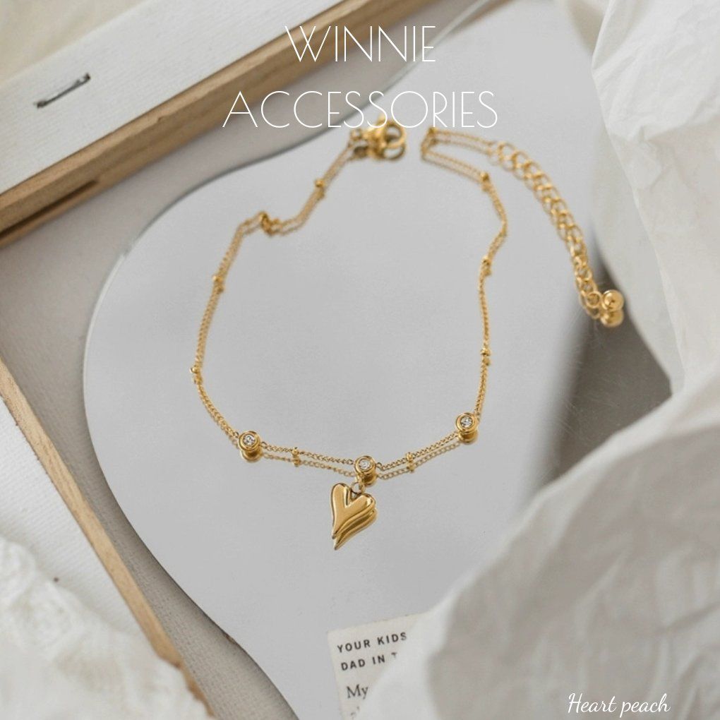  Lắc chân titan Heart peach VG 