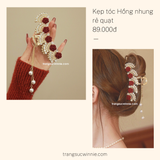  Kẹp tóc Hồng nhung rẻ quạt 